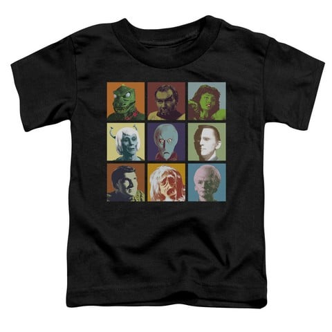 Star Trek-Alien Squares - Short Sleeve Toddler Tee - Black, Medium 3T