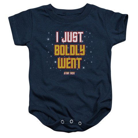 Star Trek-Boldly Went - Infant Snapsuit - Navy- Large 18 Mos