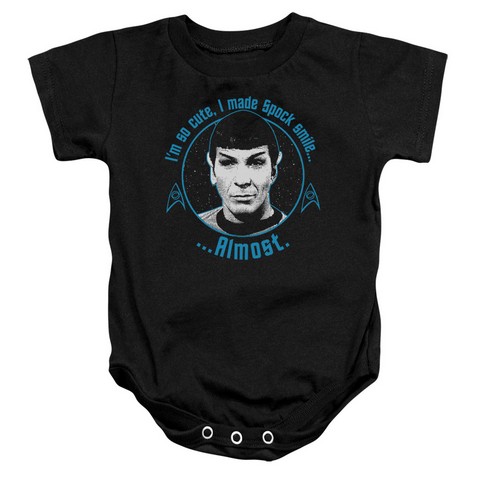 Star Trek-Almost Smile - Infant Snapsuit - Black, Small 6 Mos