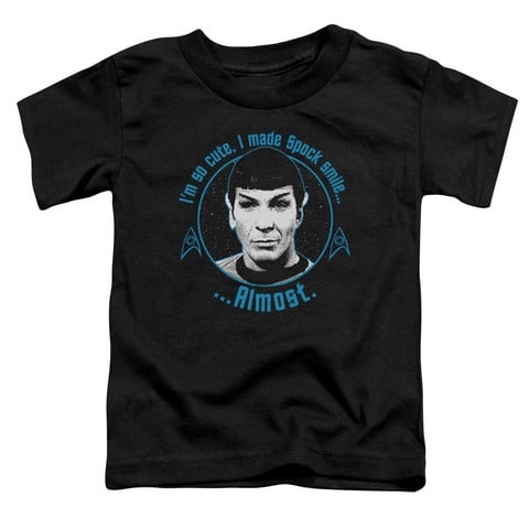 Star Trek-Almost Smile - Short Sleeve Toddler Tee - Black- Small 2T