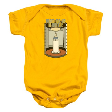 Star Trek-Bottle Beam Up - Infant Snapsuit - Gold- Extra Large 24 Mos