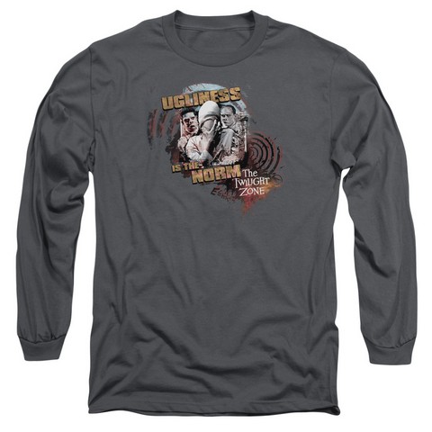 Twilight Zone-The Norm - Long Sleeve Adult 18-1 Tee - Charcoal- Medium