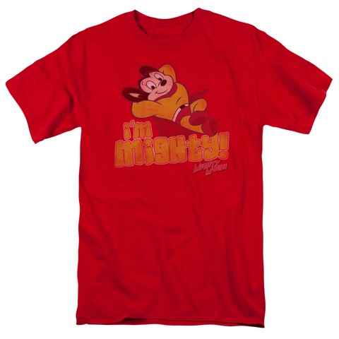 Mighty Mouse-I Am Mighty - Short Sleeve Adult 18-1 Tee - Red- 5X