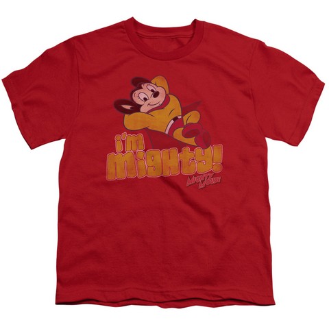 Mighty Mouse-I Am Mighty - Short Sleeve Youth 18-1 Tee - Red- Medium