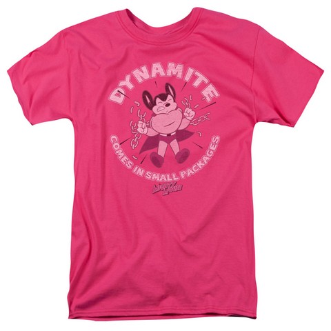 Mighty Mouse-Dynamite - Short Sleeve Adult 18-1 Tee - Hot Pink- 2X