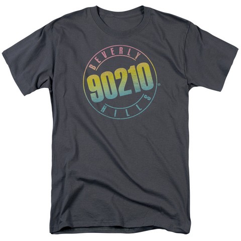 90210-Color Blend Logo - Short Sleeve Adult 18-1 Tee - Charcoal- Medium
