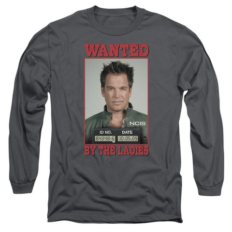 Ncis-Wanted - Long Sleeve Adult 18-1 Tee - Charcoal- Small
