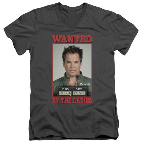 Ncis-Wanted - Short Sleeve Adult 30-1 V-Neck Tee - Charcoal- Extra Large -  NewGroove, NE3819377