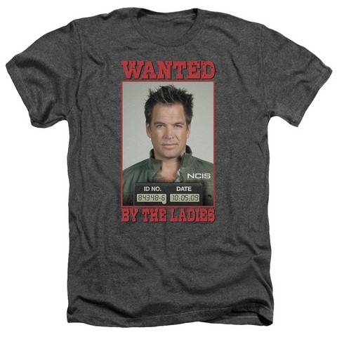 Ncis-Wanted - Adult Heather Tee - Charcoal- Medium