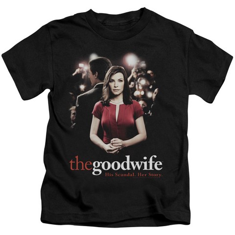 The Good Wife-Bad Press - Short Sleeve Juvenile 18-1 Tee - Black- Medium 5-6