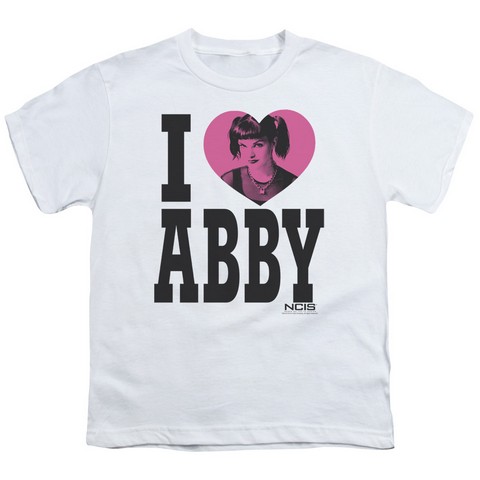 Ncis-I Heart Abby - Short Sleeve Youth 18-1 Tee - White- Small