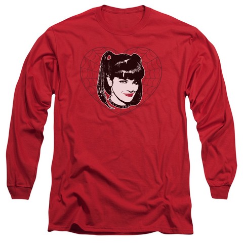 Ncis-Abby Heart - Long Sleeve Adult 18-1 Tee - Red- Medium