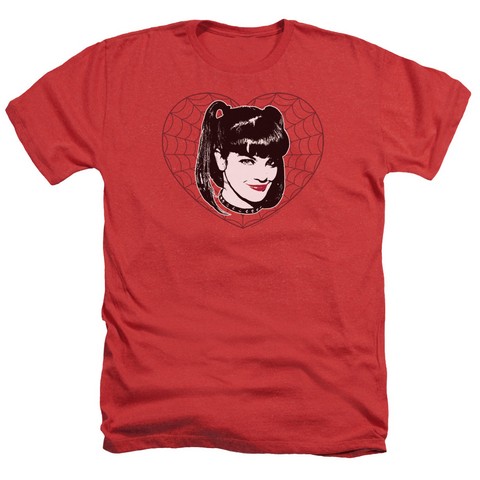 Ncis-Abby Heart - Adult Heather Tee - Red- Extra Large