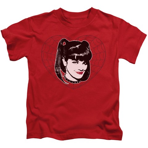 NCIS-Abby Heart Short Sleeve Juvenile 18-1 Tee - Red - Large 7