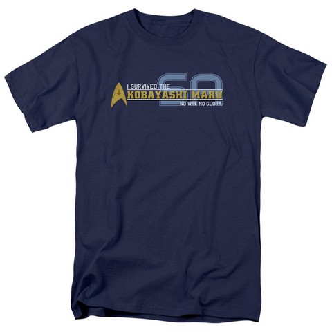 Star Trek-I Survived - Short Sleeve Adult 18-1 Tee - Navy- Medium