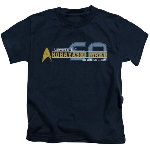 Star Trek-I Survived - Short Sleeve Juvenile 18-1 Tee - Navy- Small 4