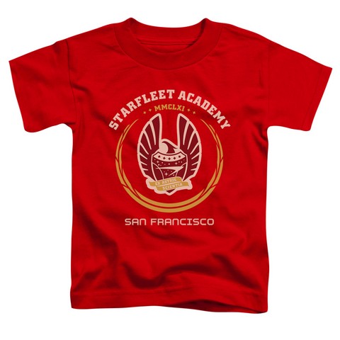 Star Trek-Academy Heraldry - Short Sleeve Toddler Tee - Red- Large 4T