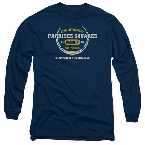 Star Trek-Parrises Squares - Long Sleeve Adult 18-1 Tee - Navy- Medium