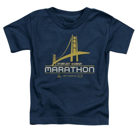 Star Trek-Marathon Logo - Short Sleeve Toddler Tee - Navy- Large 4T