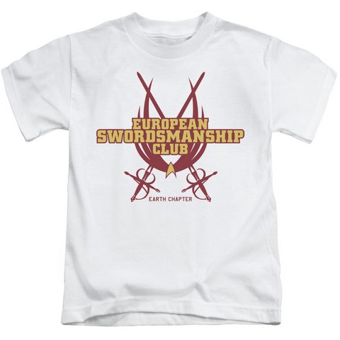 Star Trek-Swordsmanship Club - Short Sleeve Juvenile 18-1 Tee - White- Small 4