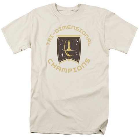 Star Trek-Tri Dimensional Champs - Short Sleeve Adult 18-1 Tee - Cream- Medium