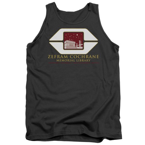 Star Trek-Cochrane Library Adult Tank Top - Charcoal- Medium