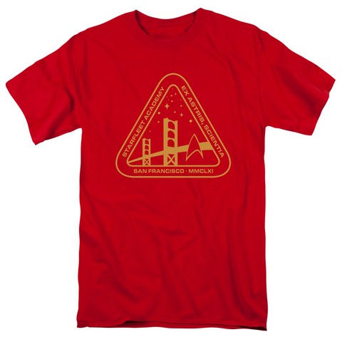 Star Trek-Gold Academy - Short Sleeve Adult 18-1 Tee - Red- Medium