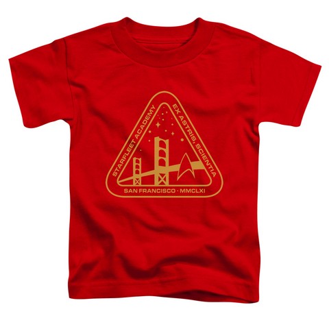 Star Trek-Gold Academy - Short Sleeve Toddler Tee - Red- Small 2T