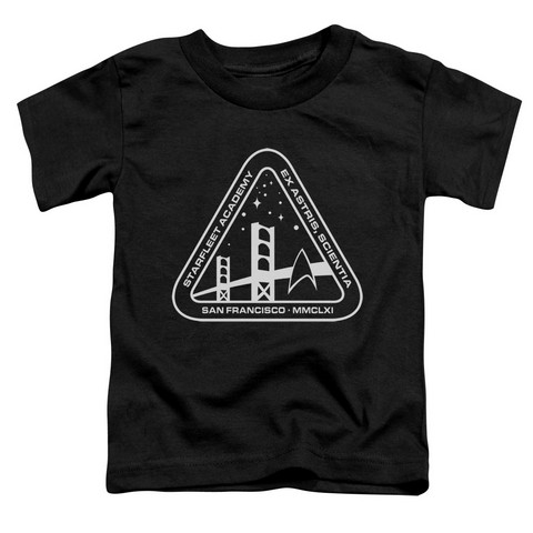 Star Trek-White Academy Logo - Short Sleeve Toddler Tee - Black- Medium 3T