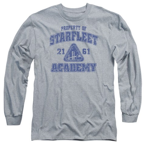 Star Trek-Old School - Long Sleeve Adult 18-1 Tee - Heather- Extra Large