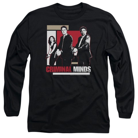 Criminal Minds-Guns Drawn - Long Sleeve Adult 18-1 Tee - Black- Medium
