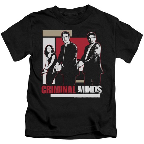 Criminal Minds-Guns Drawn - Short Sleeve Juvenile 18-1 Tee - Black- Medium 5-6