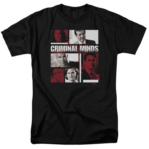 Criminal Minds-Character Boxes - Short Sleeve Adult 18-1 Tee - Black- Medium