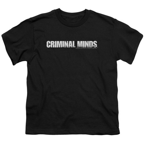 Criminal Minds-Logo - Short Sleeve Youth 18-1 Tee - Black- Medium