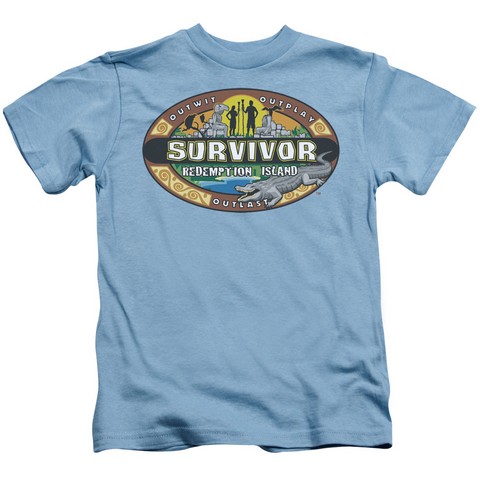 Survivor-Redemption Island - Short Sleeve Juvenile 18-1 Tee - Carolina Blue- Small 4