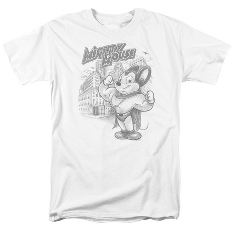 Mighty Mouse-Protect And Serve - White- Medium