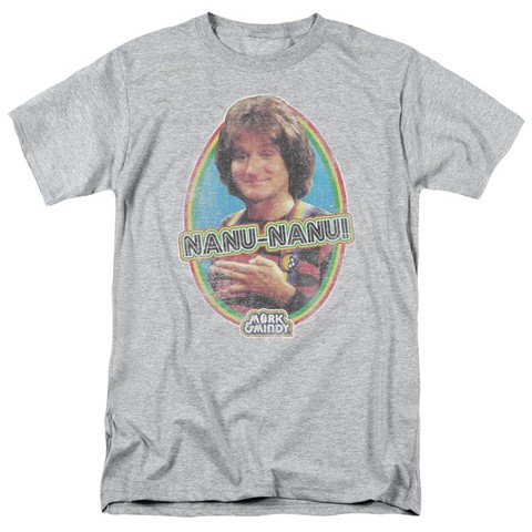 Mork & Mindy-Nanu Nanu - Short Sleeve Adult 18-1 Tee - Heather- Medium
