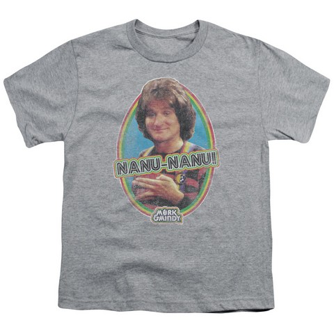 Mork & Mindy-Nanu Nanu - Short Sleeve Youth 18-1 Tee - Heather- Extra Large