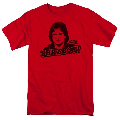 Mork & Mindy-Shazbot - Short Sleeve Adult 18-1 Tee - Red- Medium