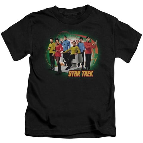 Star Trek-Enterprises Finest - Short Sleeve Juvenile 18-1 Tee - Black- Medium 5-6