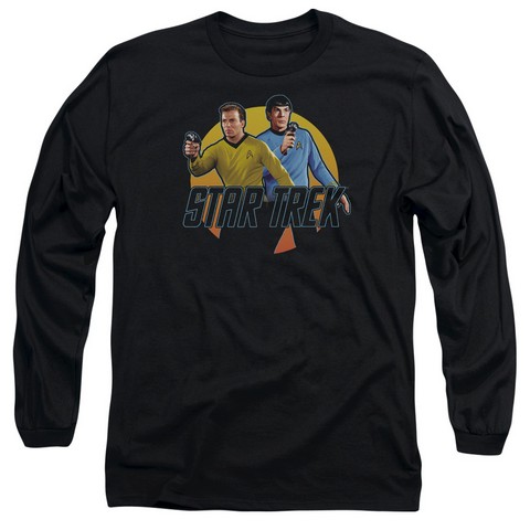 Star Trek-Phasers Ready - Long Sleeve Adult 18-1 Tee - Black- Small