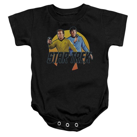 Star Trek-Phasers Ready - Infant Snapsuit - Black- Medium 12 Mos