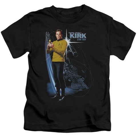 Star Trek-Galactic Kirk 18-1 Tee - Black- Medium 5-6