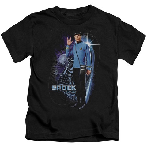 Star Trek-Galactic Spock - Short Sleeve Juvenile 18-1 Tee - Black- Large 7