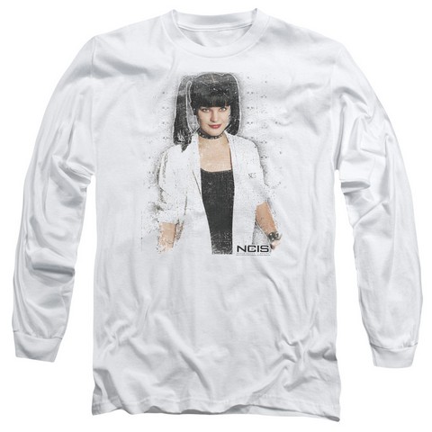 Ncis-Abby Skulls - Long Sleeve Adult 18-1 Tee - White- Medium