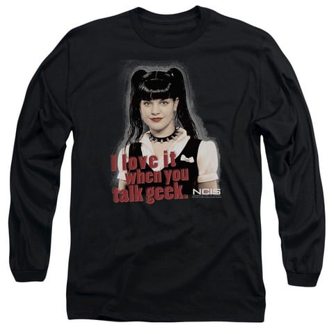 Ncis-Geek Talk - Long Sleeve Adult 18-1 Tee - Black- Medium