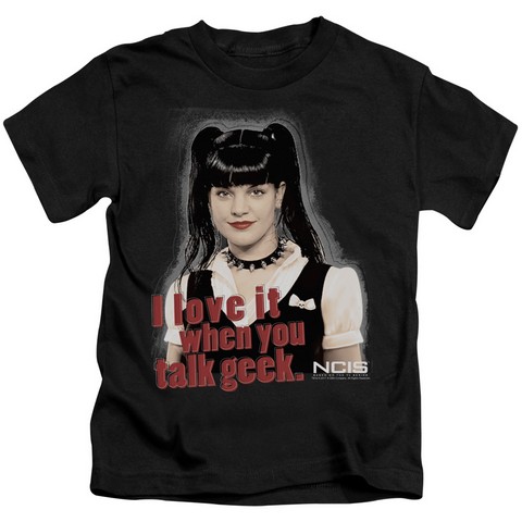 Ncis-Geek Talk - Short Sleeve Juvenile 18-1 Tee - Black- Medium 5-6