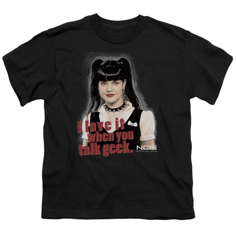 NCIS-Geek Talk - Short Sleeve Youth 18-1 Tee - Black- Large