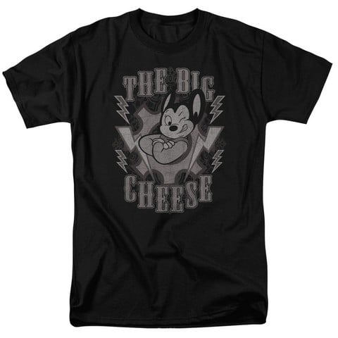 Mighty Mouse-The Big Cheese - Short Sleeve Adult 18-1 Tee - Black- Medium