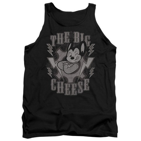 Mighty Mouse-The Big Cheese - Adult Tank Top - Black- Small